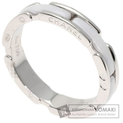 CHANEL Ultra Small White Ceramic #57 Ring K18 White Gold CeramicLadies [Used]