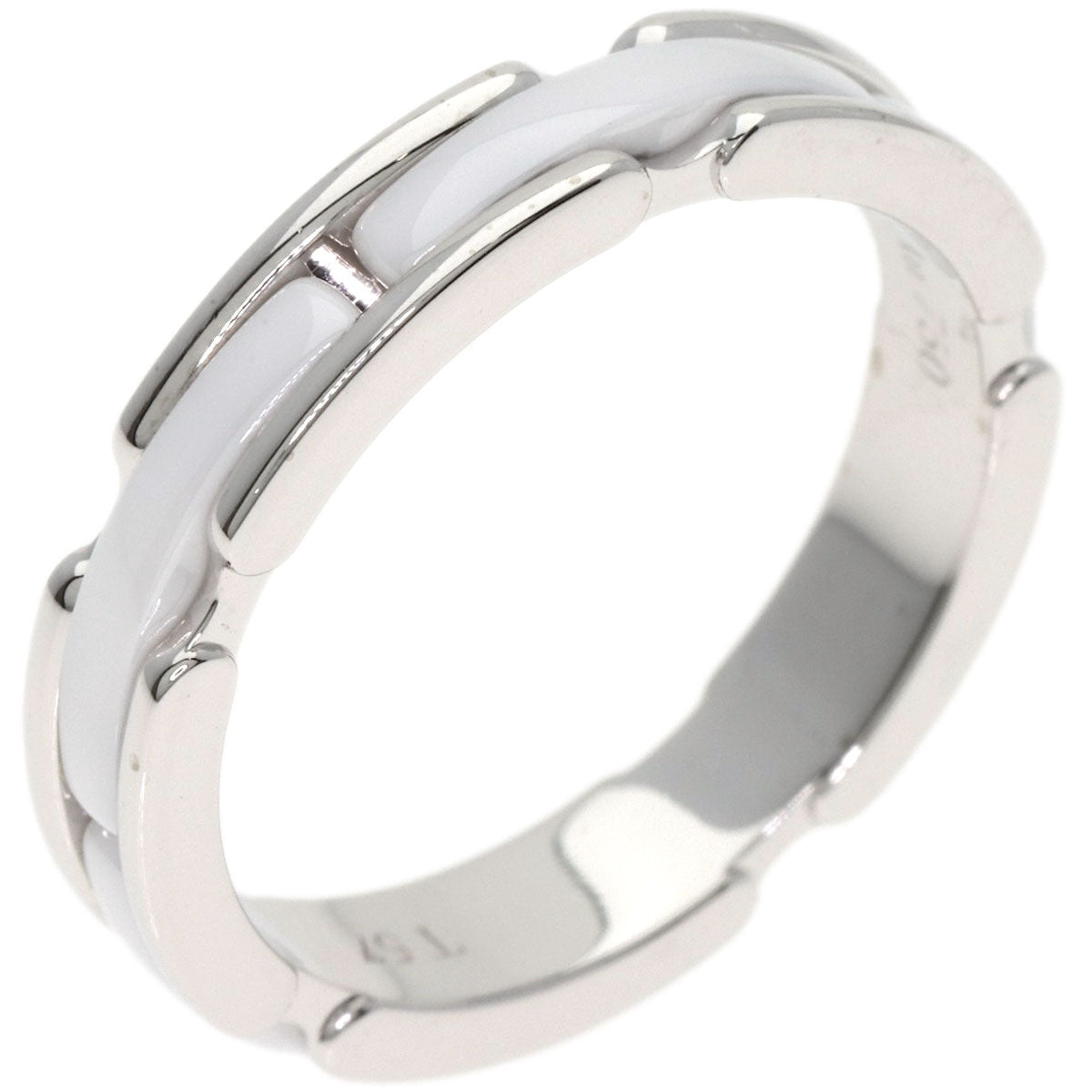 CHANEL Ultra Small White Ceramic #57 Ring K18 White Gold CeramicLadies [Used]