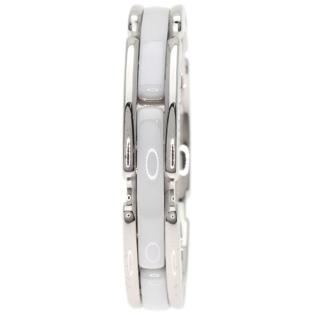 CHANEL Ultra Small White Ceramic #57 Ring K18 White Gold CeramicLadies [Used]