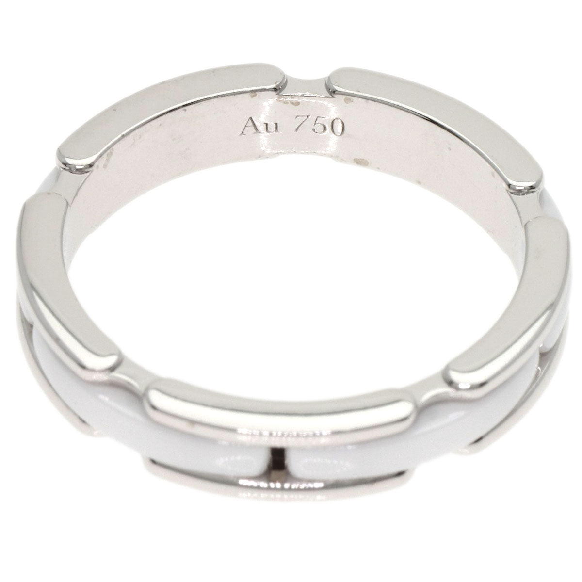 CHANEL Ultra Small White Ceramic #57 Ring K18 White Gold CeramicLadies [Used]
