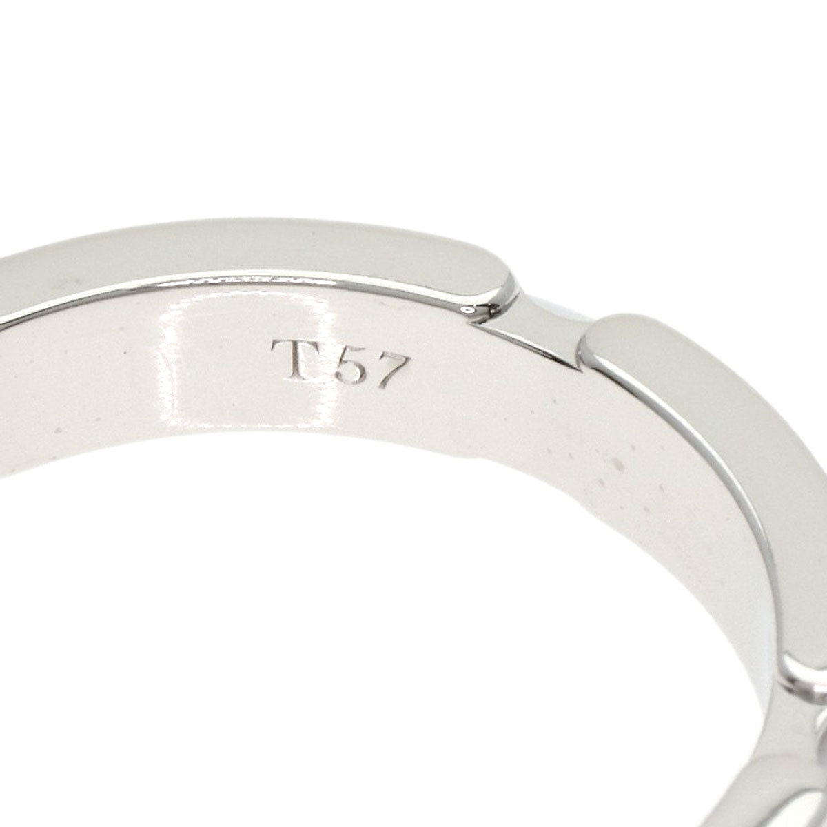 CHANEL Ultra Small White Ceramic #57 Ring K18 White Gold CeramicLadies [Used]