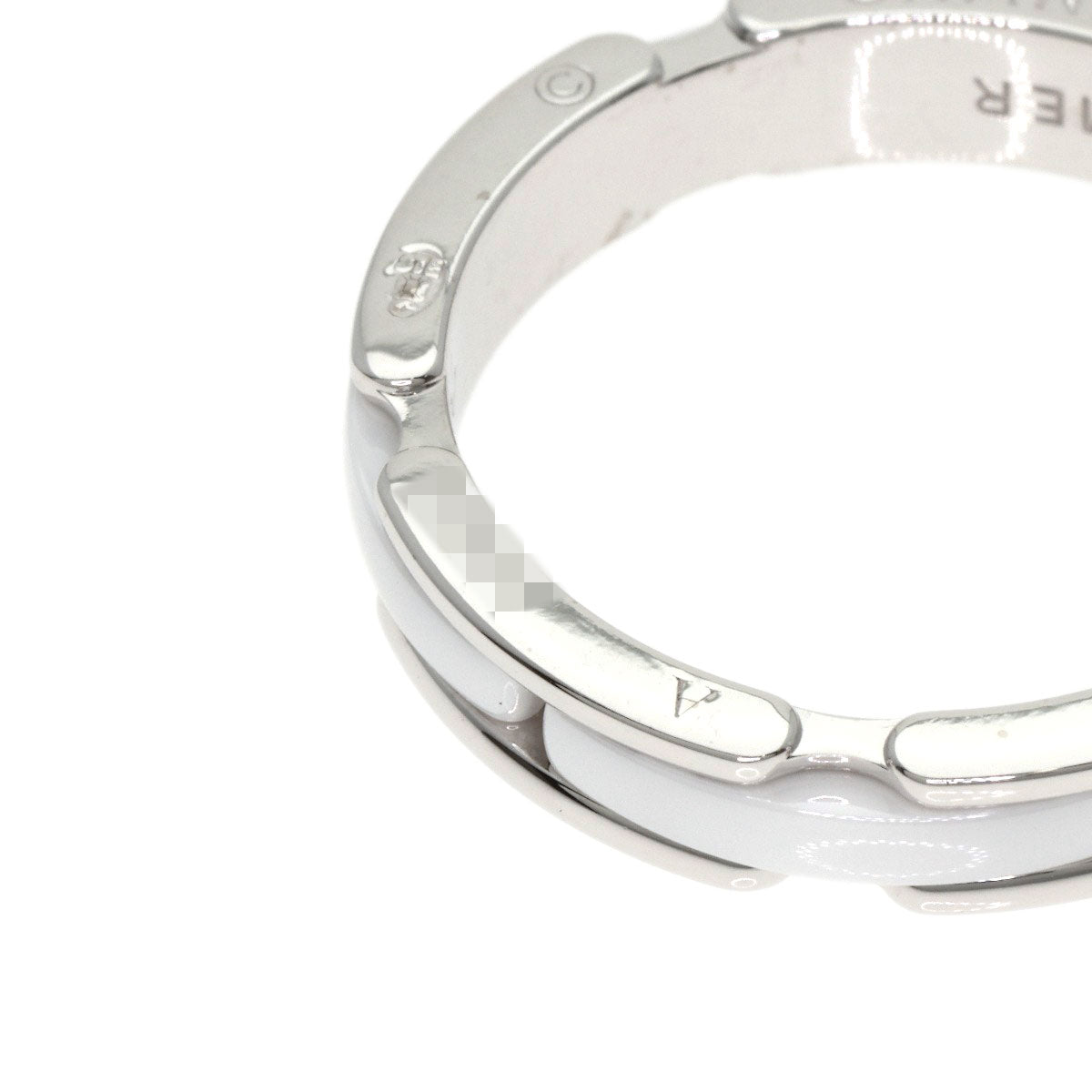 CHANEL Ultra Small White Ceramic #57 Ring K18 White Gold CeramicLadies [Used]