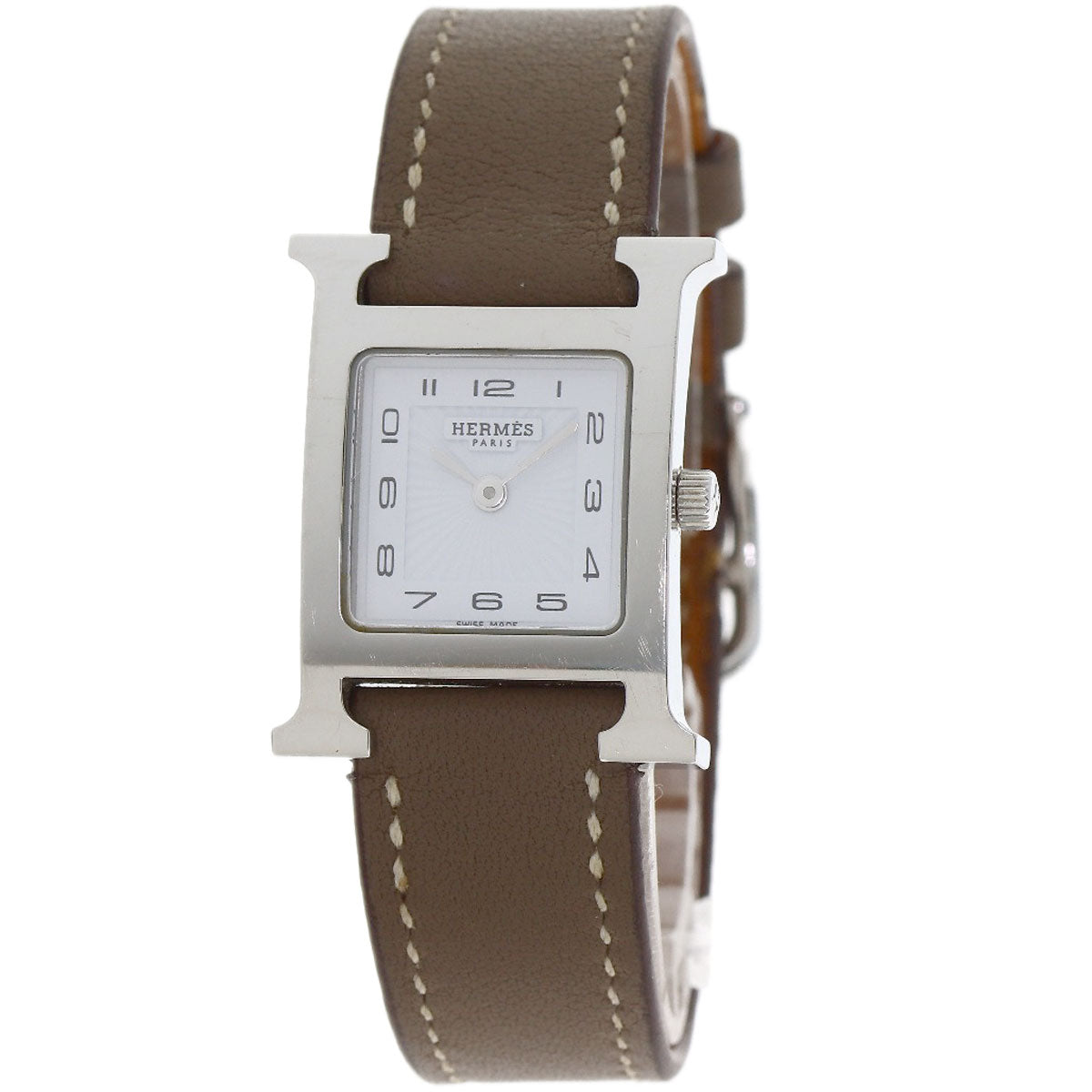 HERMES H watch Watches HH1.210 Stainless Steel/Leather Ladies
