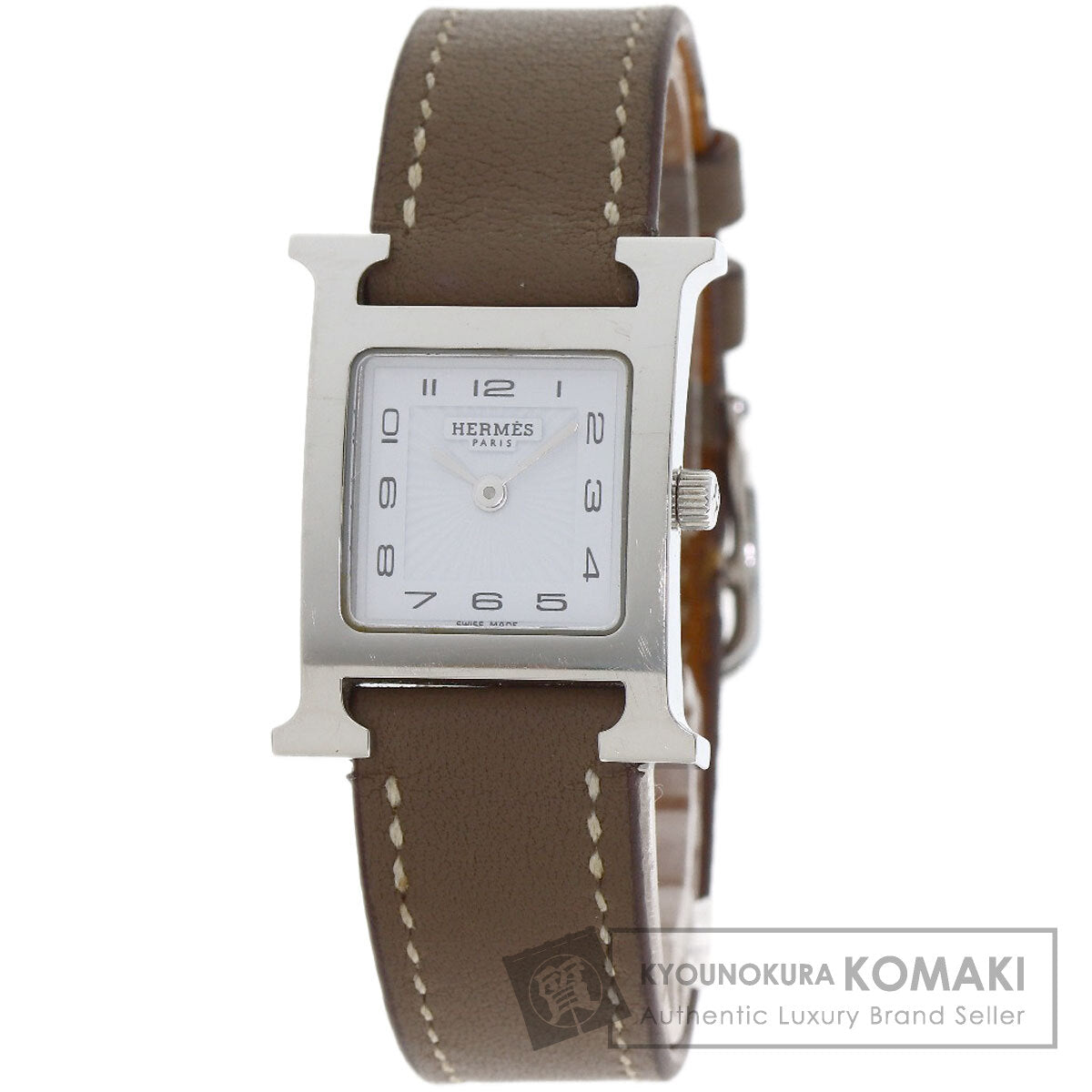 HERMES H watch Watches HH1.210 Stainless Steel/Leather Ladies