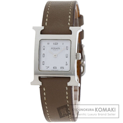 HERMES H watch Watches HH1.210 Stainless Steel/Leather Ladies
