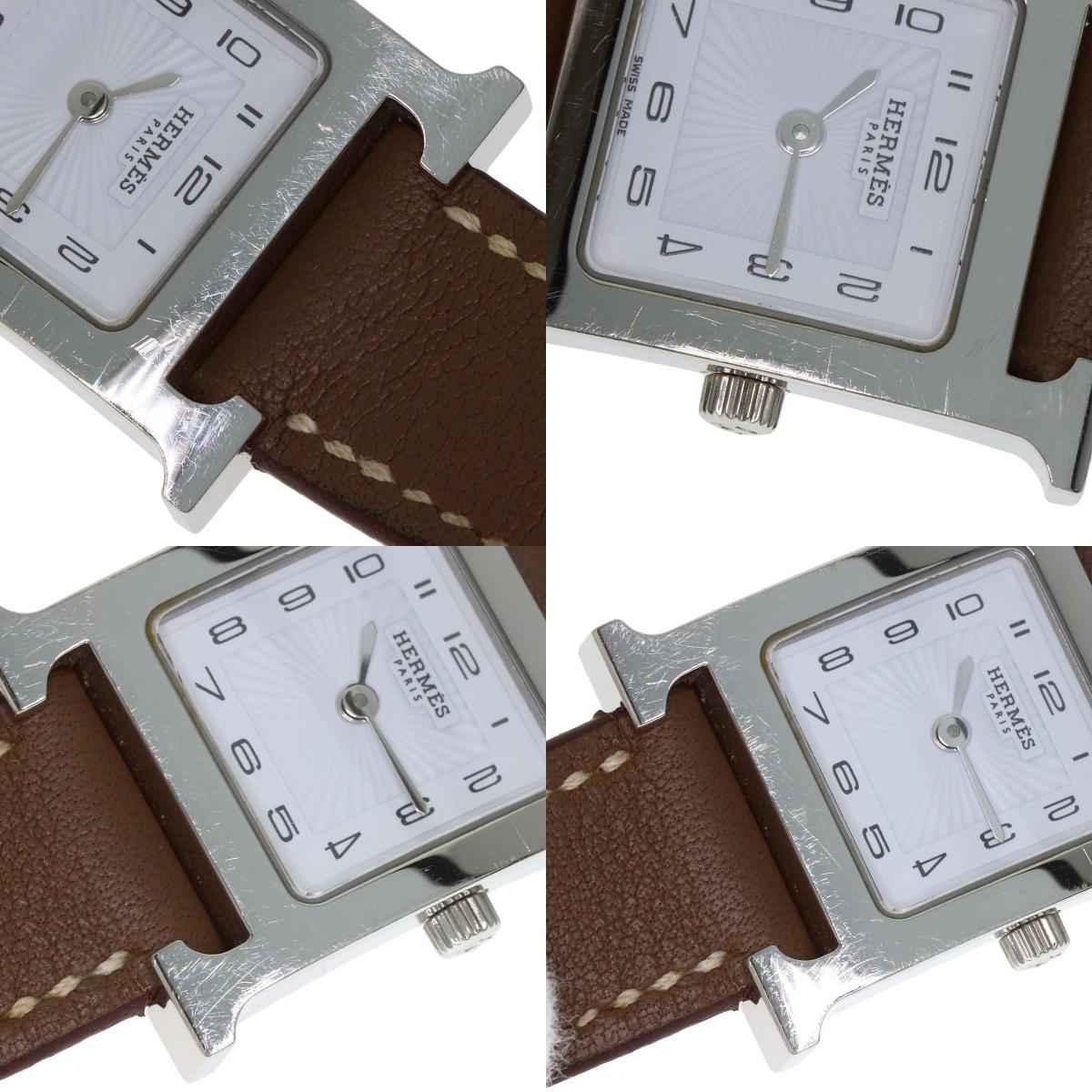 HERMES H watch Watches HH1.210 Stainless Steel/Leather Ladies