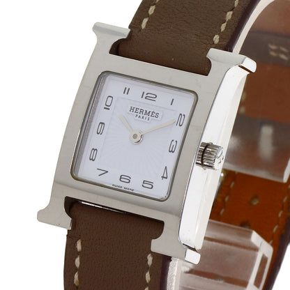 HERMES H watch Watches HH1.210 Stainless Steel/Leather Ladies