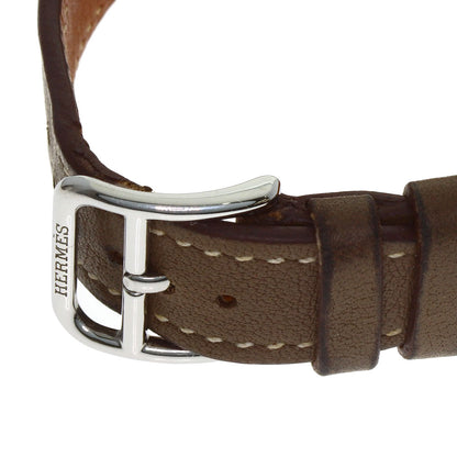 HERMES H watch Watches HH1.210 Stainless Steel/Leather Ladies