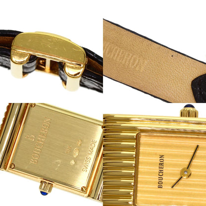 ブシュロン リフレ 腕時計 K18イエローゴールド/革 レディース 【中古】【Boucheron】
