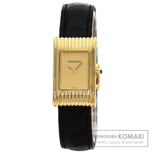 ブシュロン リフレ 腕時計 K18イエローゴールド/革 レディース 【中古】【Boucheron】