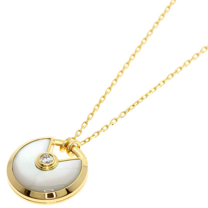 CARTIER Amulet SM Shell Diamond Necklace K18 Yellow Gold Ladies [Used]