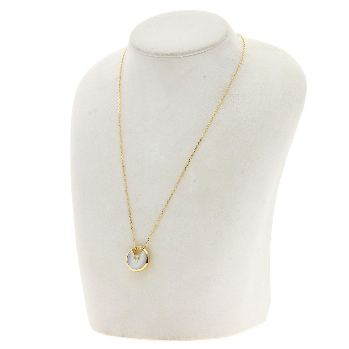 CARTIER Amulet SM Shell Diamond Necklace K18 Yellow Gold Ladies [Used]