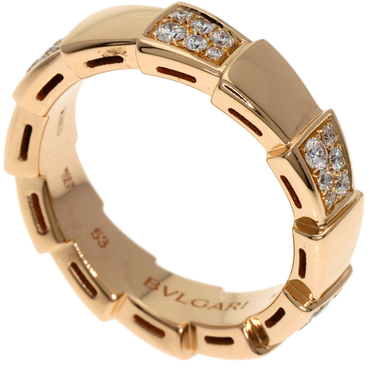 BVLGARI Serpenti Viper Diamond #53 Ring K18 Pink Gold Ladies [Used]