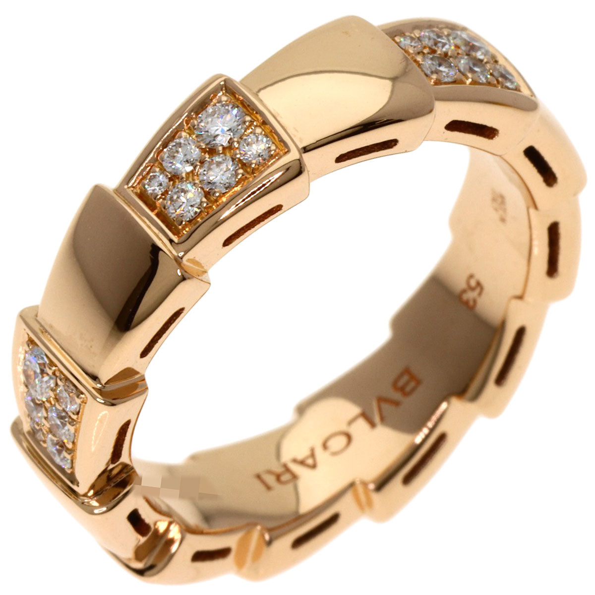BVLGARI Serpenti Viper Diamond #53 Ring K18 Pink Gold Ladies [Used]