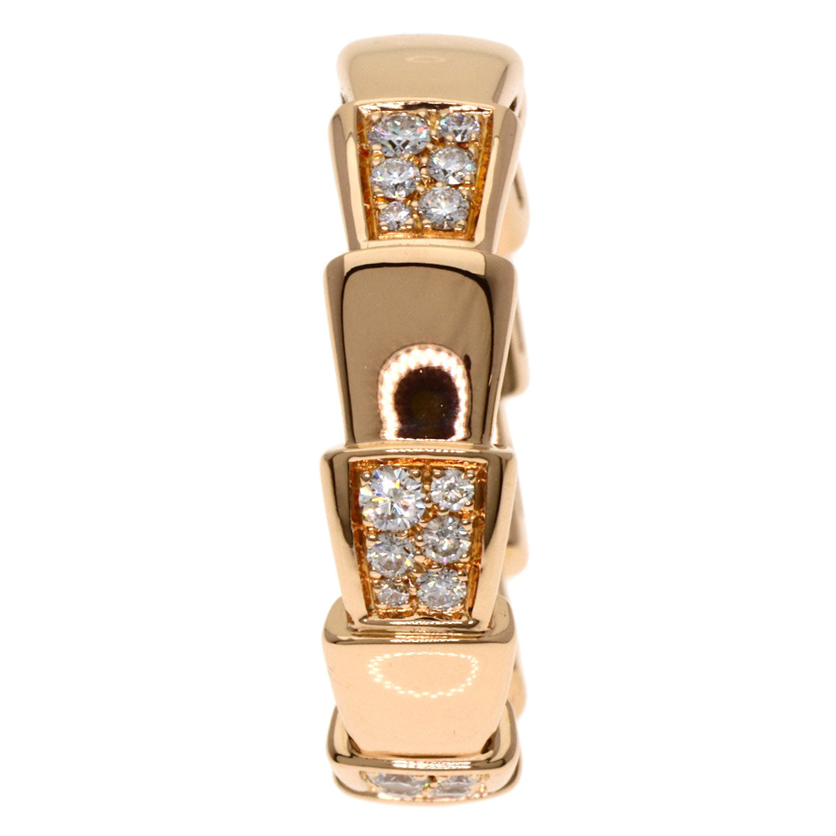 BVLGARI Serpenti Viper Diamond #53 Ring K18 Pink Gold Ladies [Used]