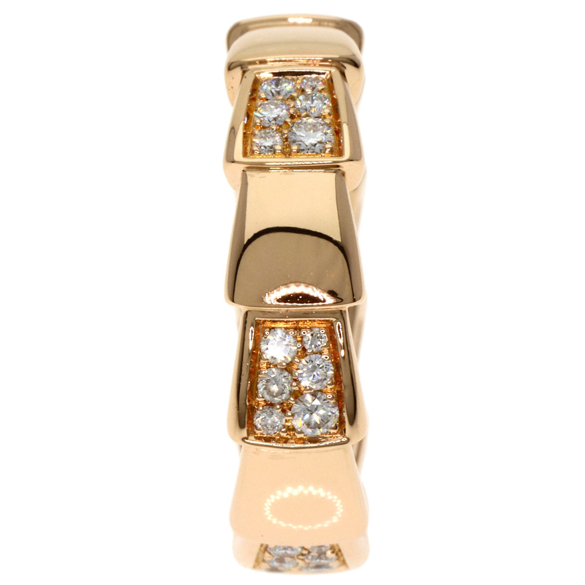 BVLGARI Serpenti Viper Diamond #53 Ring K18 Pink Gold Ladies [Used]