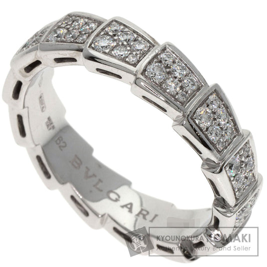 BVLGARI Serpenti Viper Full Diamond #62 Ring K18 White Gold Ladies [Used]