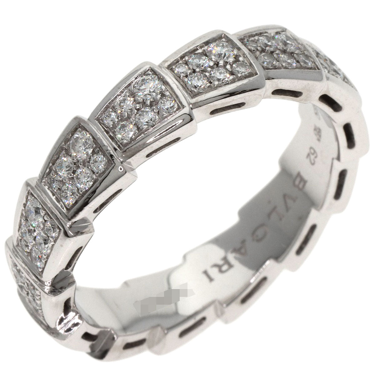 BVLGARI Serpenti Viper Full Diamond #62 Ring K18 White Gold Ladies [Used]