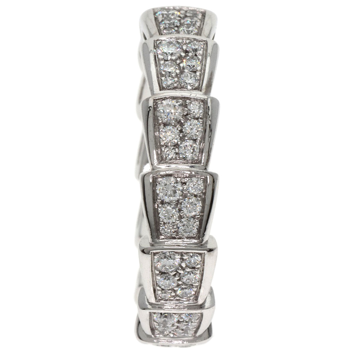 BVLGARI Serpenti Viper Full Diamond #62 Ring K18 White Gold Ladies [Used]