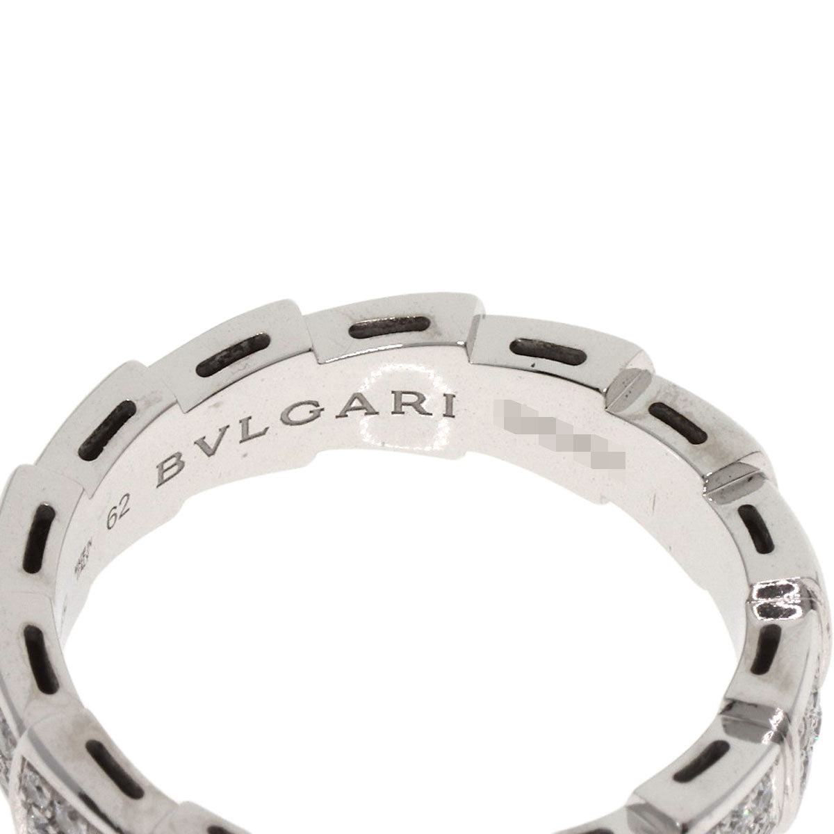 BVLGARI Serpenti Viper Full Diamond #62 Ring K18 White Gold Ladies [Used]