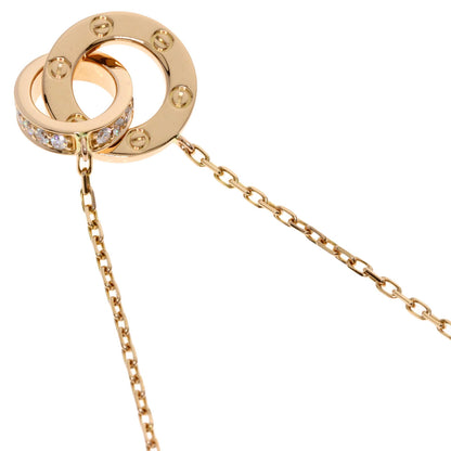 CARTIER Love Circle Full Diamond Necklace K18 Pink Gold Ladies [Used]