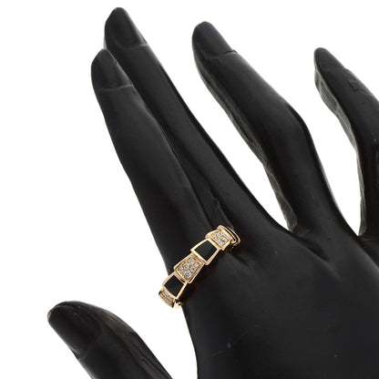 BVLGARI Serpenti Viper Onyx Diamond #55 Ring K18 Pink Gold Ladies [Used]