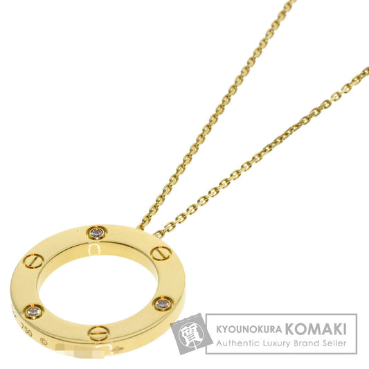 CARTIER Love circle Diamond Necklace K18 Yellow Gold Ladies [Used]