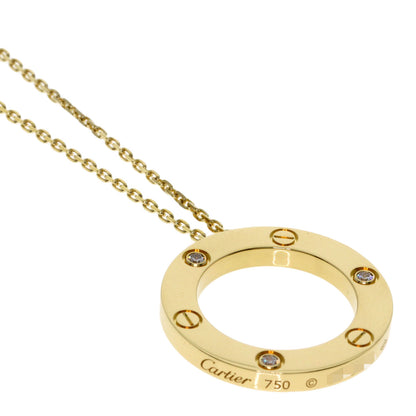 CARTIER Love circle Diamond Necklace K18 Yellow Gold Ladies [Used]