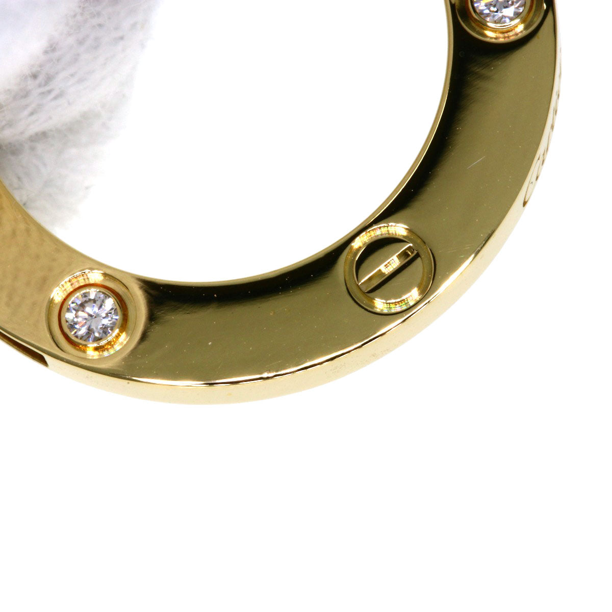 CARTIER Love circle Diamond Necklace K18 Yellow Gold Ladies [Used]