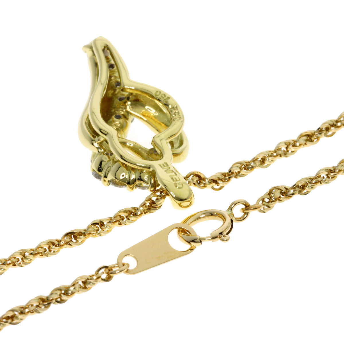 CELINE Diamond Necklace K18 Yellow Gold Ladies [Used]