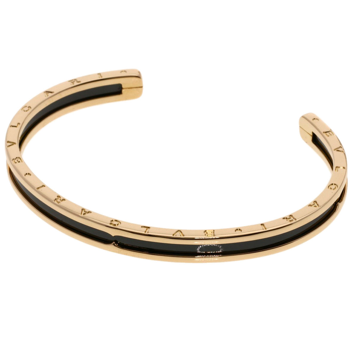 ブルガリ B-zero1 ビーゼロワン SM ブラック セラミック ブレスレット K18ピンクゴールド レディース 【中古】【BVLGARI】