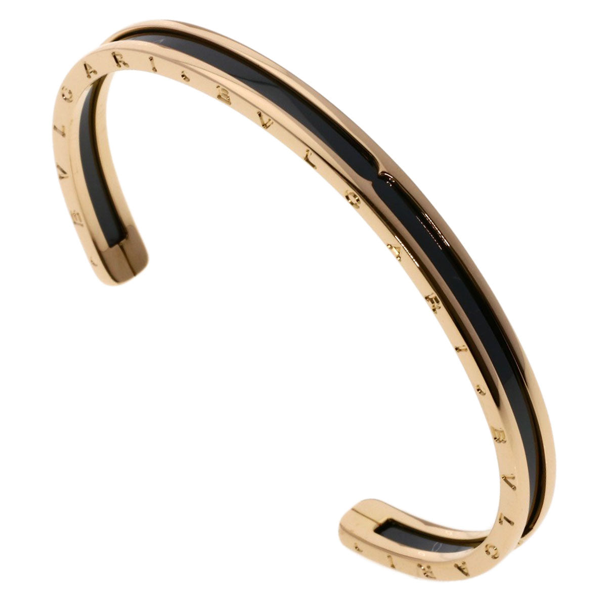 ブルガリ B-zero1 ビーゼロワン SM ブラック セラミック ブレスレット K18ピンクゴールド レディース 【中古】【BVLGARI】