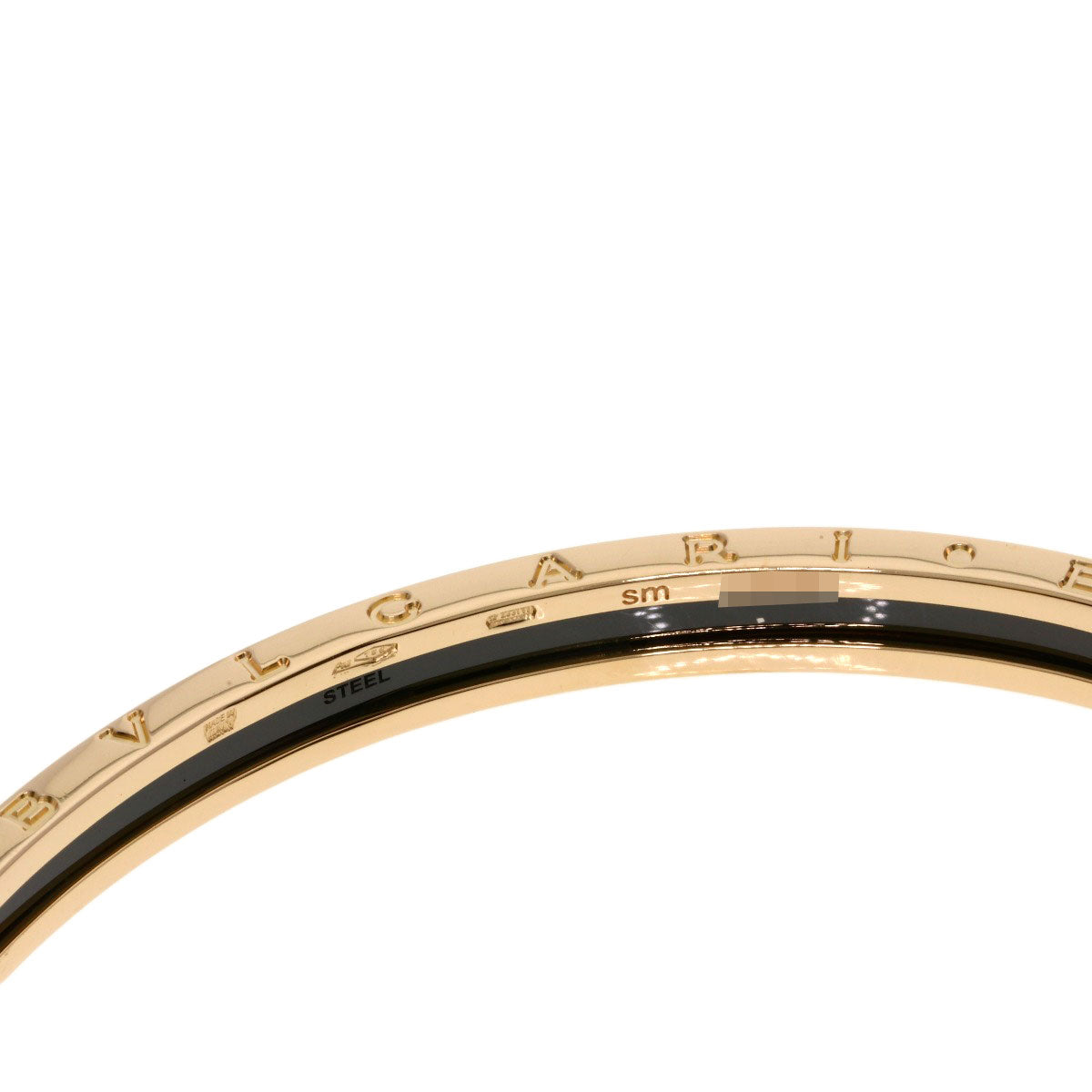 ブルガリ B-zero1 ビーゼロワン SM ブラック セラミック ブレスレット K18ピンクゴールド レディース 【中古】【BVLGARI】