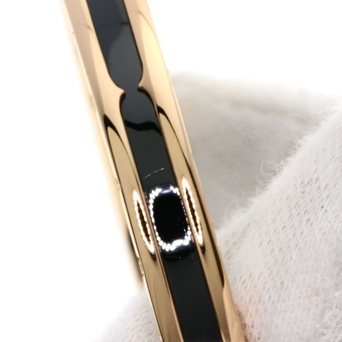 ブルガリ B-zero1 ビーゼロワン SM ブラック セラミック ブレスレット K18ピンクゴールド レディース 【中古】【BVLGARI】