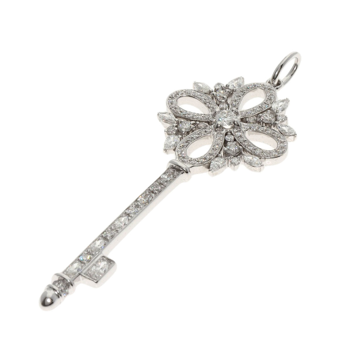 TIFFANY&Co. Victoria Key Diamond Pendant top K18 White Gold Ladies [Used]