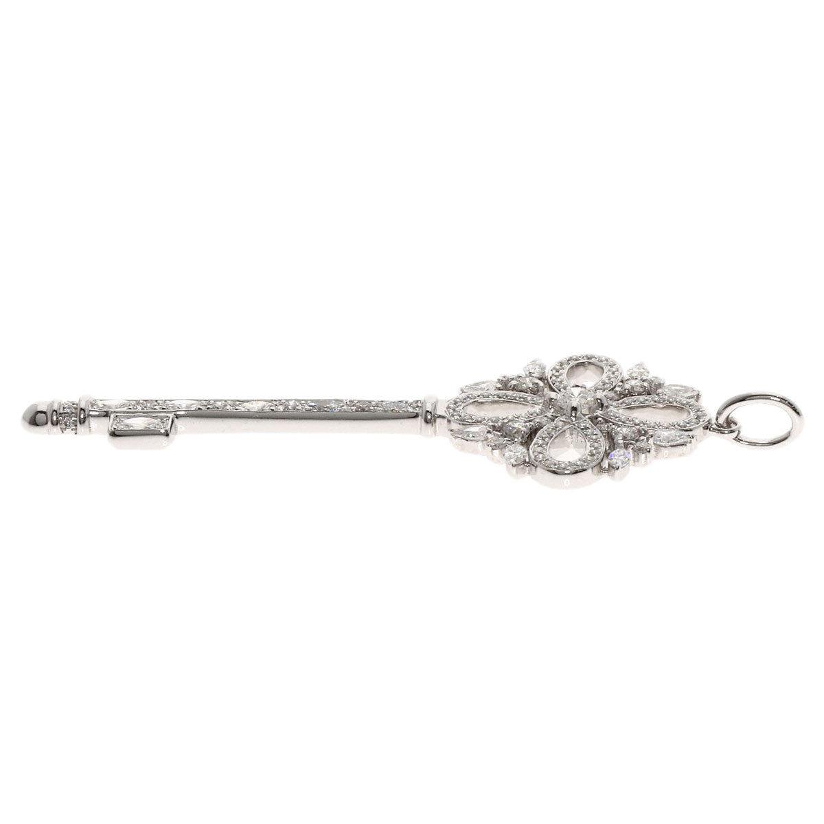 TIFFANY&Co. Victoria Key Diamond Pendant top K18 White Gold Ladies [Used]