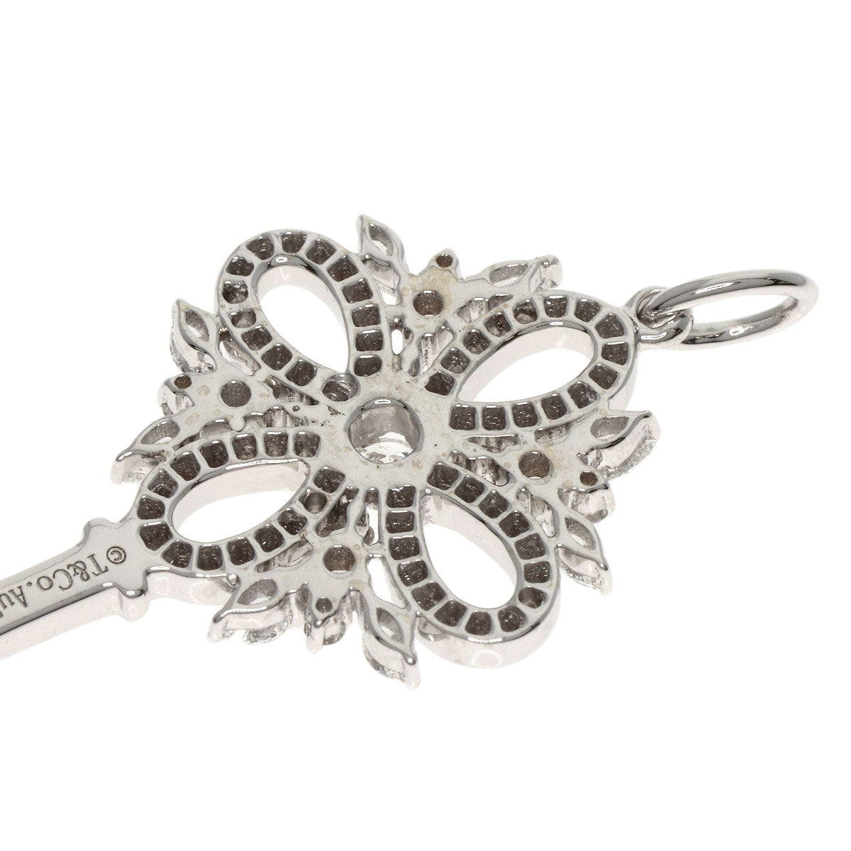 TIFFANY&Co. Victoria Key Diamond Pendant top K18 White Gold Ladies [Used]