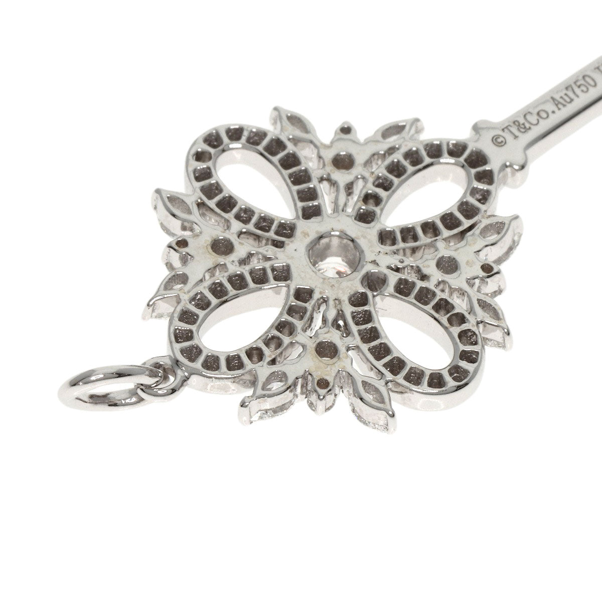 TIFFANY&Co. Victoria Key Diamond Pendant top K18 White Gold Ladies [Used]