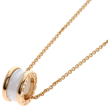 BVLGARI B.zero1 White Ceramic Necklace K18 Pink Gold Ladies [Used]