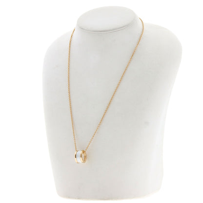 BVLGARI B.zero1 White Ceramic Necklace K18 Pink Gold Ladies [Used]