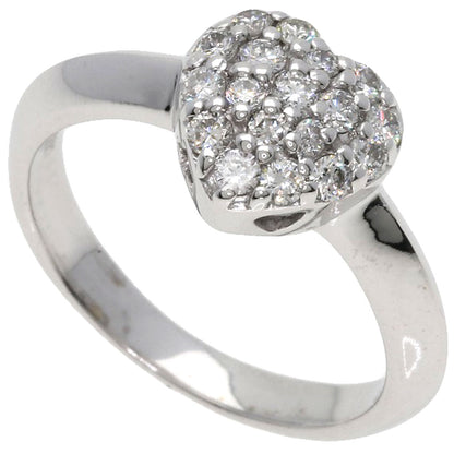 Ponte Vecchio Heart Pave Diamond Ring K18 White Gold Ladies [Used]