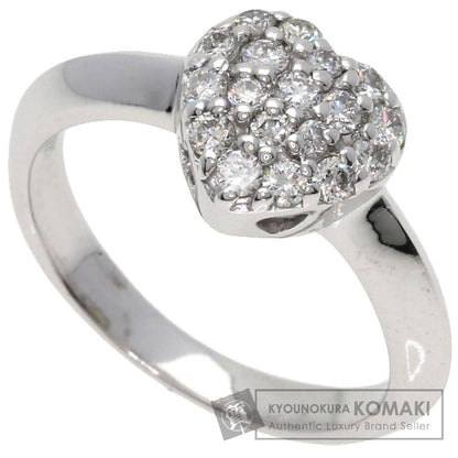 Ponte Vecchio Heart Pave Diamond Ring K18 White Gold Ladies [Used]