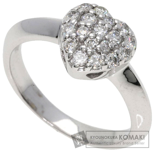 Ponte Vecchio Heart Pave Diamond Ring K18 White Gold Ladies [Used]