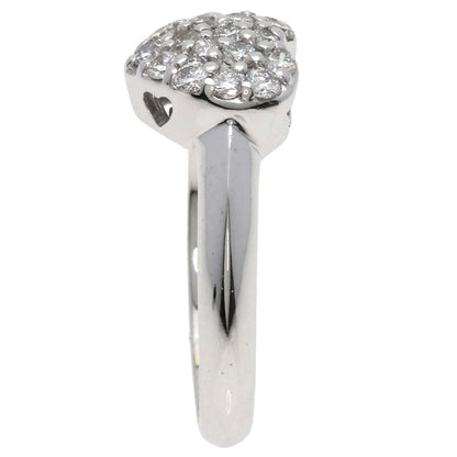 Ponte Vecchio Heart Pave Diamond Ring K18 White Gold Ladies [Used]