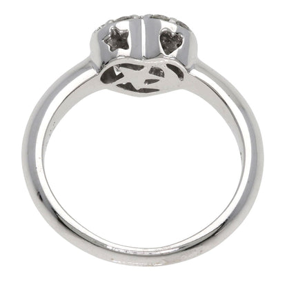Ponte Vecchio Heart Pave Diamond Ring K18 White Gold Ladies [Used]