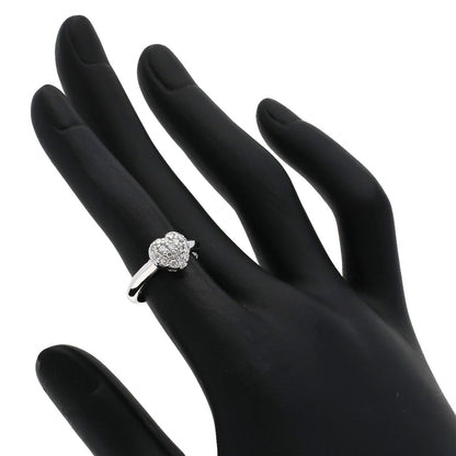 Ponte Vecchio Heart Pave Diamond Ring K18 White Gold Ladies [Used]