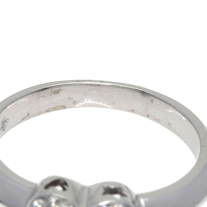 Ponte Vecchio Heart Pave Diamond Ring K18 White Gold Ladies [Used]
