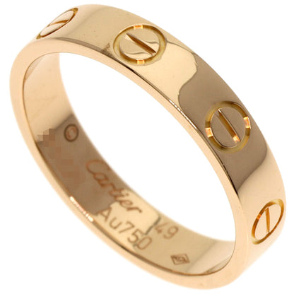 CARTIER mini love ring #49 Ring K18 Pink Gold Ladies [Used]