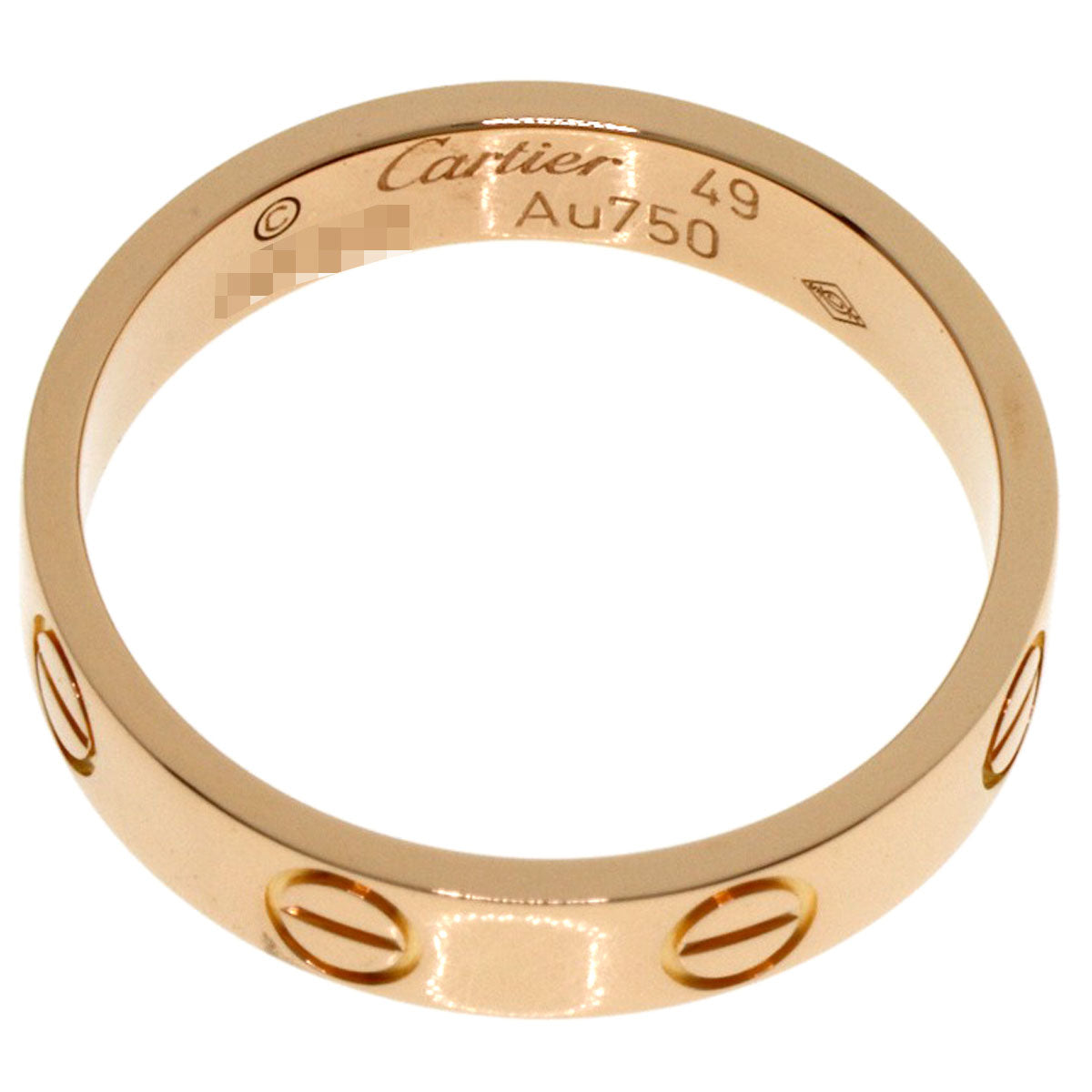 CARTIER mini love ring #49 Ring K18 Pink Gold Ladies [Used]