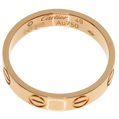 CARTIER mini love ring #49 Ring K18 Pink Gold Ladies [Used]